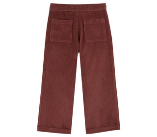 Pantalon velours poches fleurs - violine - Emile et Ida