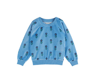 Sweat velours marguerite blue - margot - Emile et Ida