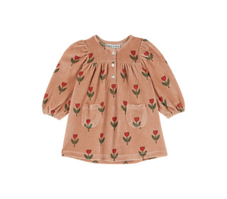 Robe velours imprimé bébé - soliflore - Emile et Ida