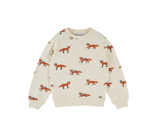 Sweatshirt imprimé allover - renard ecru - Emile et Ida
