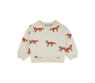 Sweatshirt imprimé allover - renard ecru - Emile et Ida
