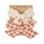 2 barrettes noeud - fleurs/vichy acajou - Emile et Ida