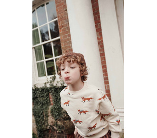 Sweatshirt imprimé allover - renard ecru - Emile et Ida