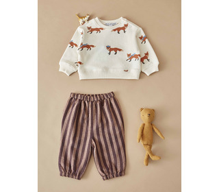 Sweatshirt imprimé allover - renard ecru - Emile et Ida