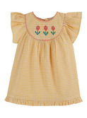 Robe BB vichy - jaune brodee│Emile et Ida