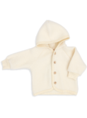 Hooded jacket, with wooden buttons - natural