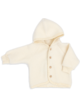 Hooded jacket, with wooden buttons - natural