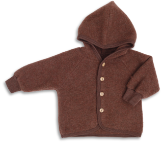 Hooded jacket, with wooden buttons - cinnamon - Engel Natur