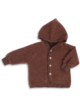 Hooded jacket, with wooden buttons - cinnamon