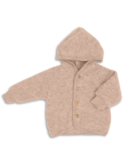 Hooded jacket, with wooden buttons - sand mélange