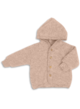 Hooded jacket, with wooden buttons - sand mélange