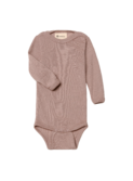 Baby body, long sleeved with press-studs - dusty rose