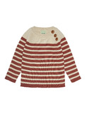 Baby sweater - ecru/brick