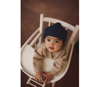 Beanie Fonzie - blue - Hvid