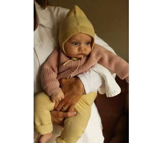 Pixie bonnet - light yellow - Hvid