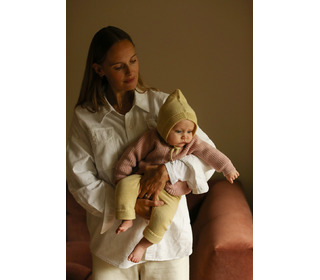 Pixie bonnet - light yellow - Hvid