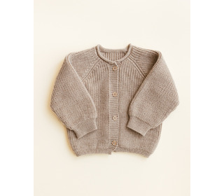 Cardigan Inga - sand - Hvid