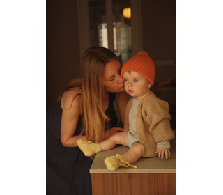 Cardigan Inga - sand - Hvid