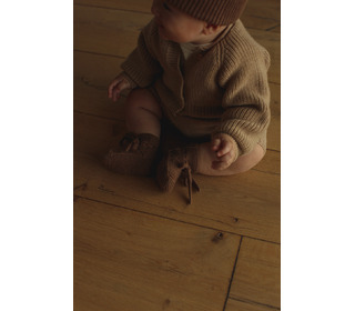 Cardigan Inga - sand - Hvid