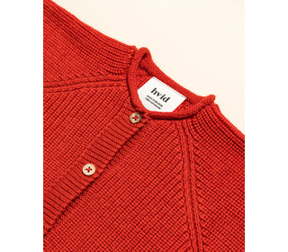 Cardigan Inga - red - Hvid Cardigan Inga - red - Hvid