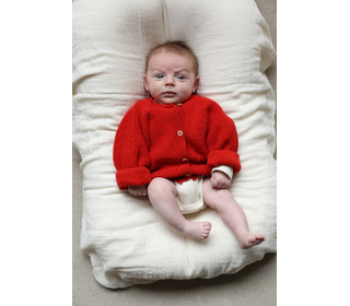 Cardigan Inga - red - Hvid Cardigan Inga - red - Hvid