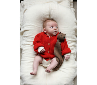 Cardigan Inga - red - Hvid Cardigan Inga - red - Hvid