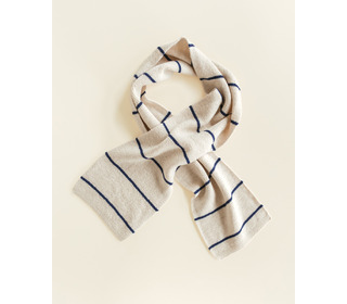Scarf Igor - cream/blue - Hvid Scarf Igor - cream/blue - Hvid
