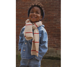 Scarf Igor - cream/red - Hvid