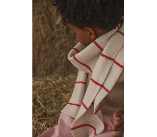 Scarf Igor - cream/red - Hvid