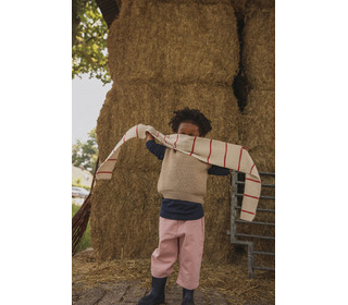Scarf Igor - cream/red - Hvid