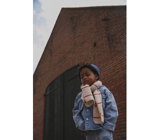 Scarf Igor - cream/red - Hvid