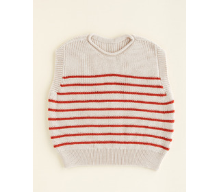 Vest Harvey Kids - cream/red - Hvid Vest Harvey Kids - cream/red - Hvid