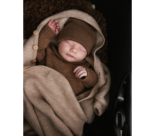 Blanket Felix- sand - Hvid
