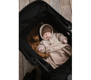 Blanket Felix- sand - Hvid