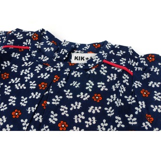 kleedje - dress woven - d.blue/orange | Kik-kid