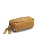 Quilted toiletry bag - flower bouquet dijon