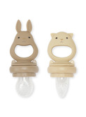 Silicone fruit feeding pacifier bunny - bark/shell