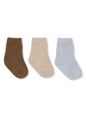 3-pack rib socks - bronze brown - mix