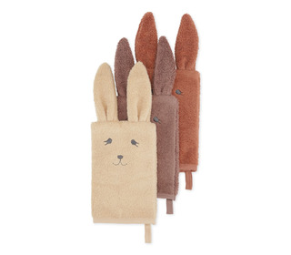 3 - pack washcloth animal - bunny - Konges Sløjd