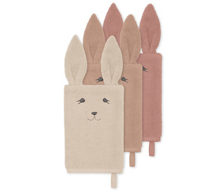 3-pack washcloth animal - rose bunny - Konges Sløjd