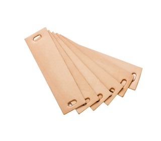 Handle leather - natural 6 pcs - Leander