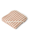 Caro hooded towel - stripe tuscany rose/sandy