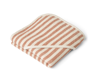 Caro hooded towel - stripe tuscany rose/sandy - Liewood