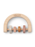 Bryn wooden rattle - dark rose multi mix