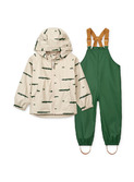 Melodi printed rainwear set - crocodile/sandy