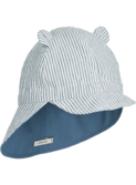 Gorm reversible seersucker sun hat  - blue wave / creme de la creme