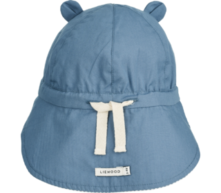 Gorm reversible seersucker sun hat  - blue wave/creme de la creme - Liewood