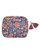 Pouch Marya - charchoal bohemian flowers