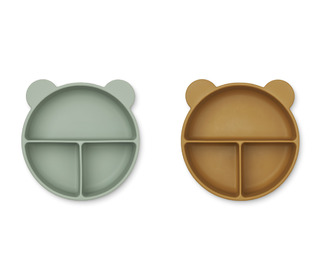 Connie divider bowl 2-pack - peppermint / golden caramel mix - Liewood