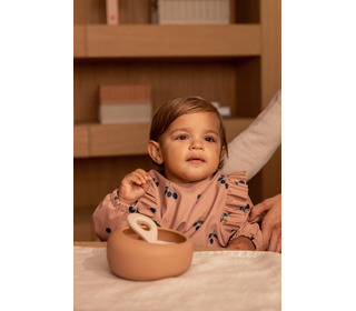Merle ruffle cape bib - berry/pale tuscany - Liewood